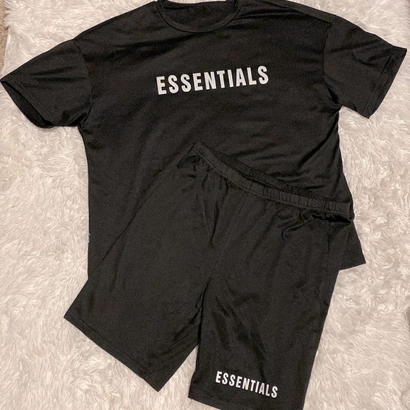 Tops - Black biker shorts oversized Tshirt set